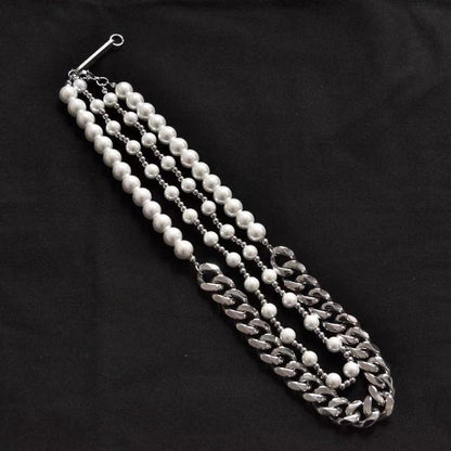 Pearl Stacked Cuban Link Chain