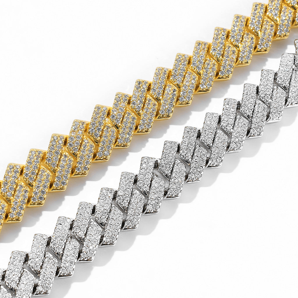 14mm Iced Out Cuban Link Chain/Armband