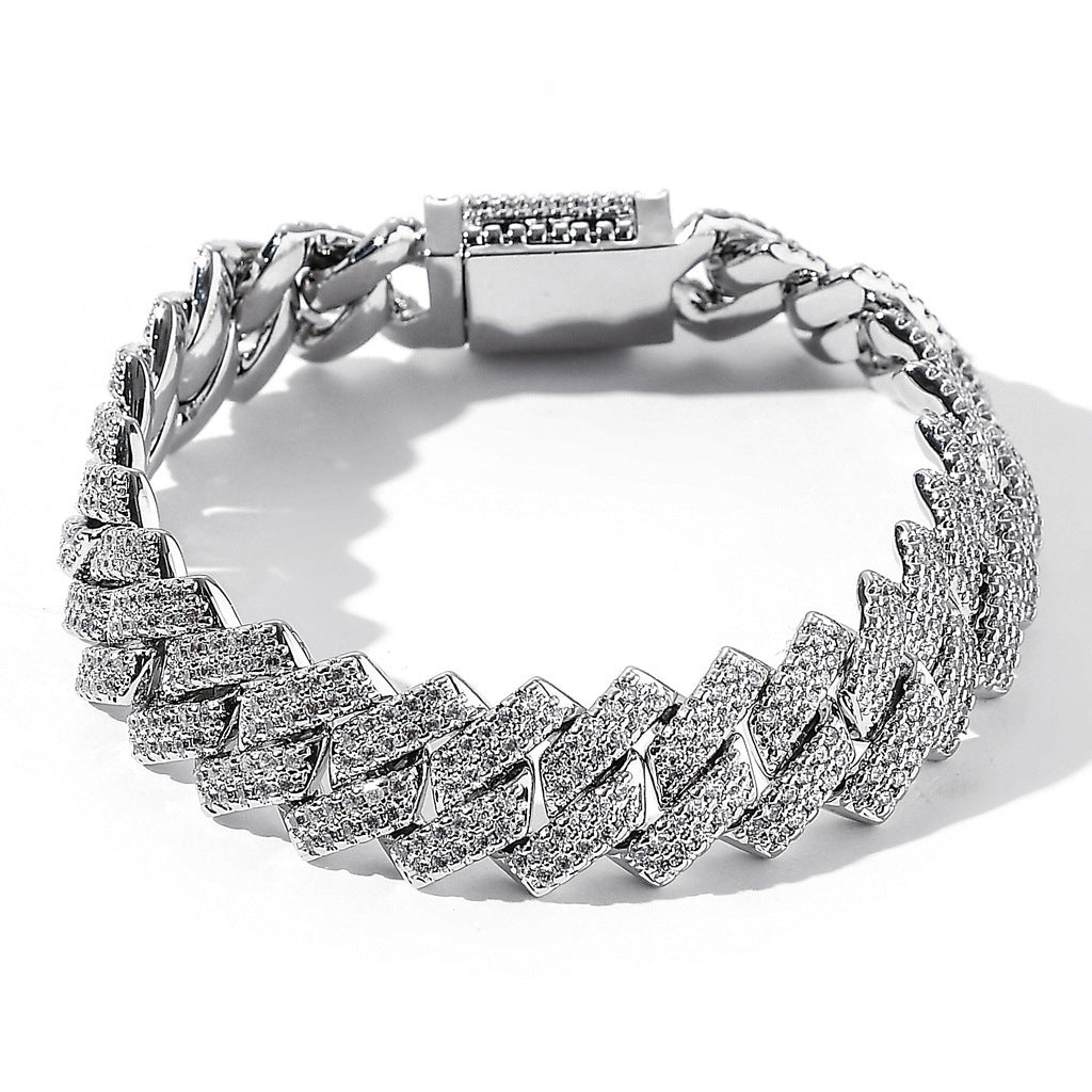 14mm Iced Out Cuban Link Chain/Armband