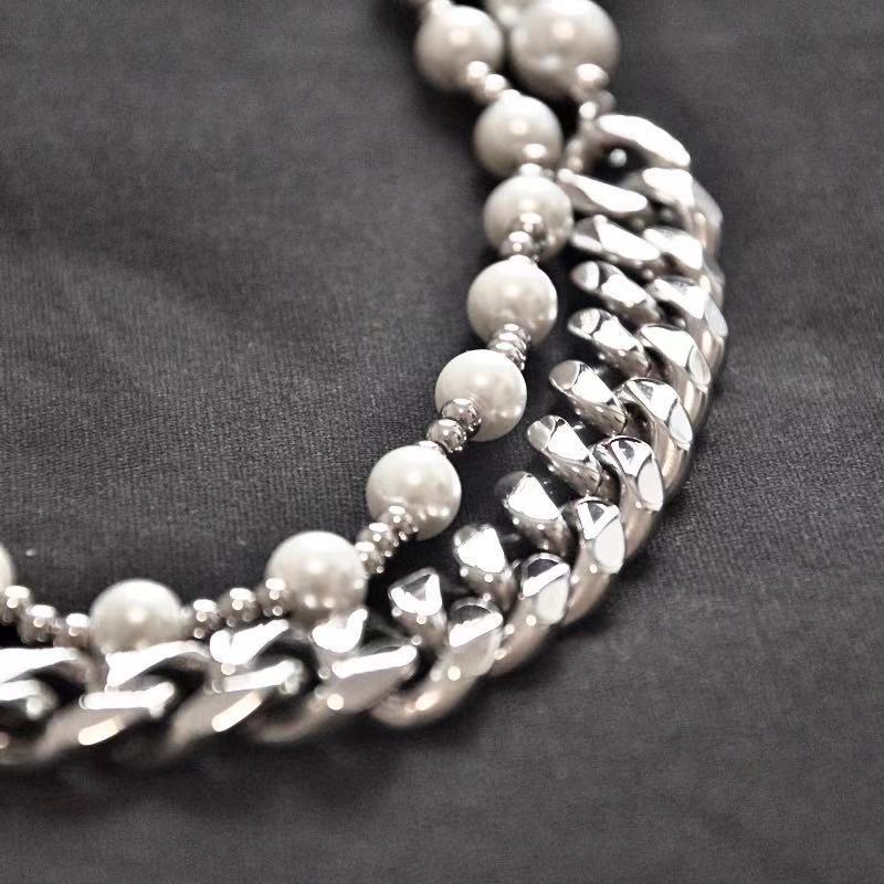 Pearl Stacked Cuban Link Chain