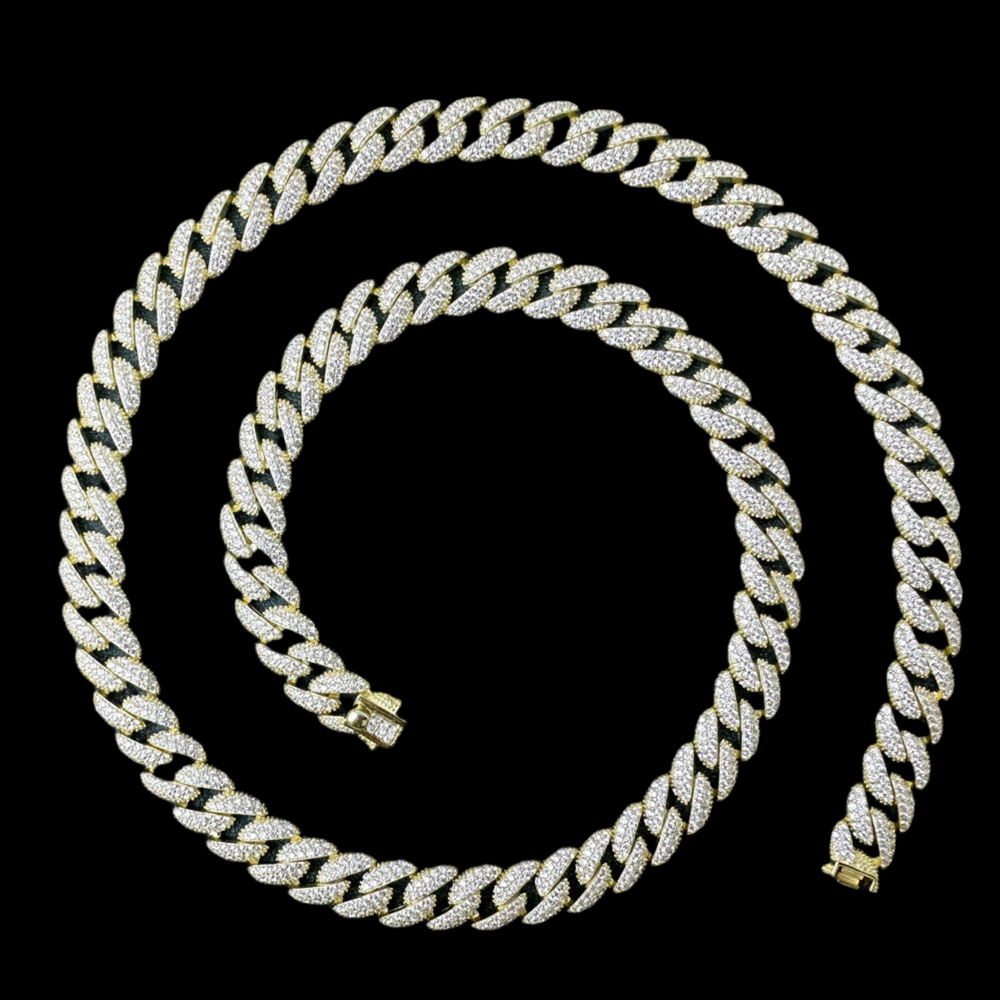 S925 Iced Out Cuban Link Chain