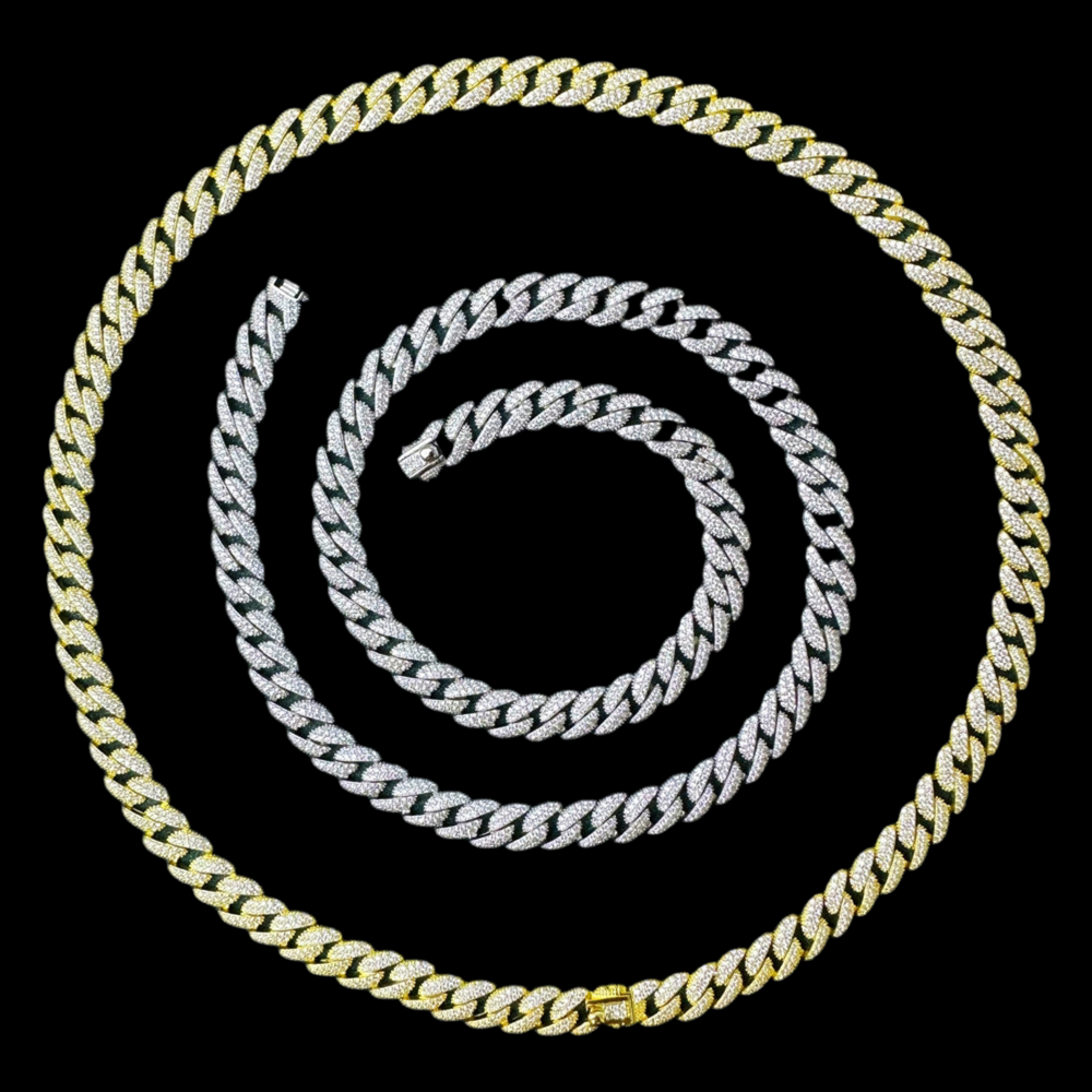S925 Iced Out Cuban Link Chain