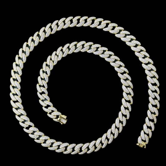 S925 Iced Out Cuban Link Chain