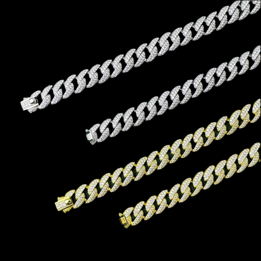 S925 Iced Out Cuban Link Chain
