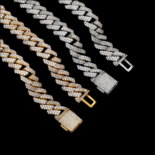 15mm  Iced Out Cuban Link Chain