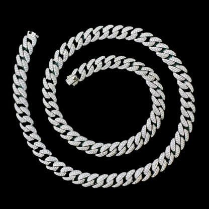 S925 Iced Out Cuban Link Chain