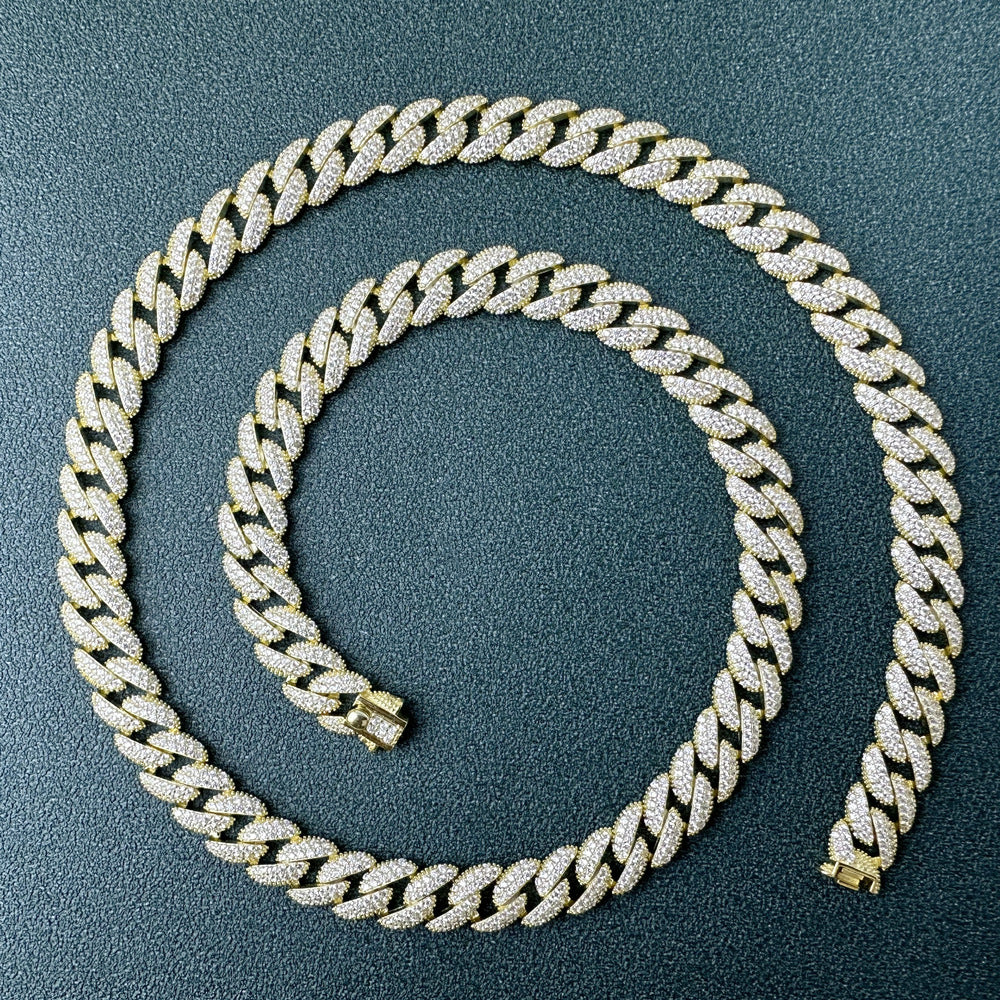 S925 Iced Out Cuban Link Chain