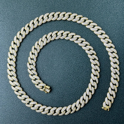 S925 Iced Out Cuban Link Chain