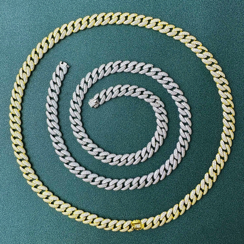 S925 Iced Out Cuban Link Chain