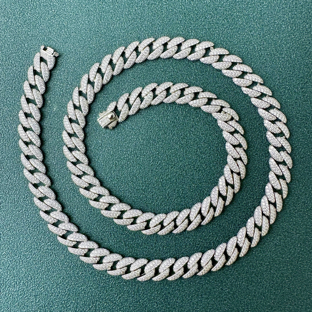 S925 Iced Out Cuban Link Chain