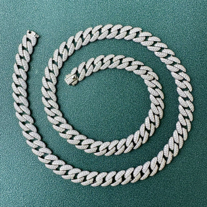 S925 Iced Out Cuban Link Chain