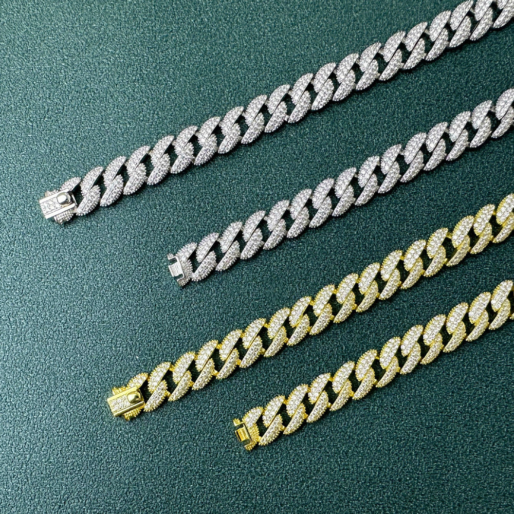 S925 Iced Out Cuban Link Chain
