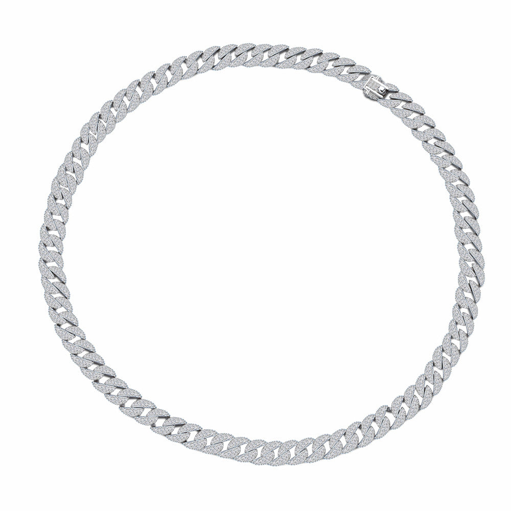 S925 Iced Out Cuban Link Chain